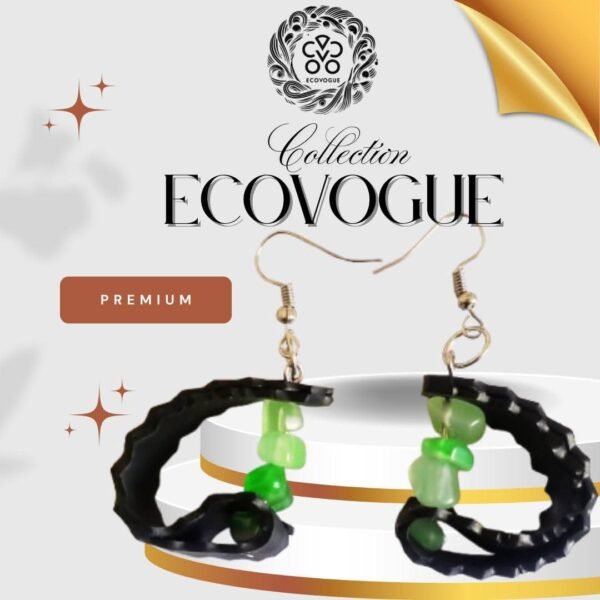 Boucles d’oreilles de pierre JADE cassée – Image 2