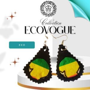 Boucles d’oreilles Afro Chic  Chambre à air recyclée et pagne africain