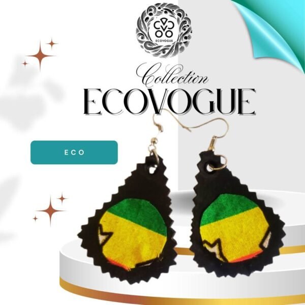 Boucles d’oreilles Afro Chic  Chambre à air recyclée et pagne africain